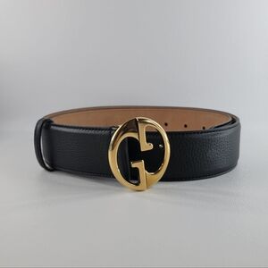 GUCCI GG Interlocking  Leather Belt Size 90cm.36inch
